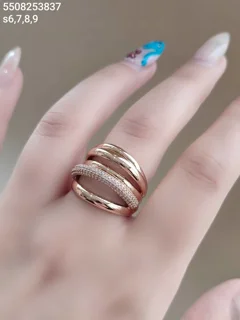 انگشتر طرح پرتوفینو نگین کاری مخراجی مارک ژوپینگ رنگ ثابت ضد حساسیت5508253837
