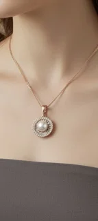 پلاک‌مروارید جواهری نگین مخراجی شده مارک ژوپینگ بدون زنجیر ضد حساسیت و رنگ ثابت