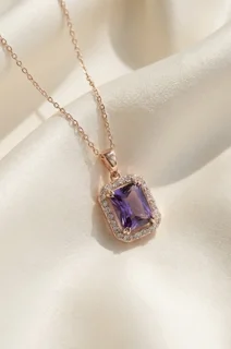پلاک جواهری مارک ژوپینگ ضد حساسیت رنگ ثابت بدون زنجیر