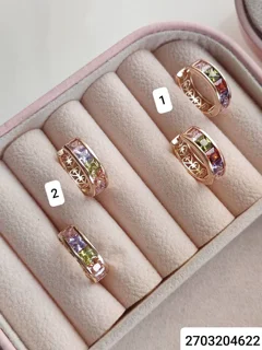 گوشواره حلقه ای مارک ژوپینگ نگین مخراجی ضد حساسیت و رنگ ثابت