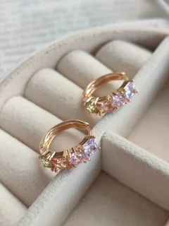 گوشواره حلقه ای مارک ژوپینگ نگین مخراجی رنگ ثابت ضد حساسیت